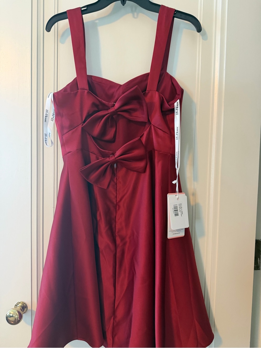 Burgundy Bow-Back Party or HOCO Dress